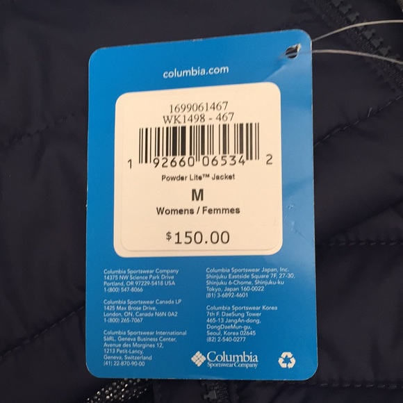 Columbia Blue Puffer Jacket Thermal Reflective Med - Picture 10 of 10